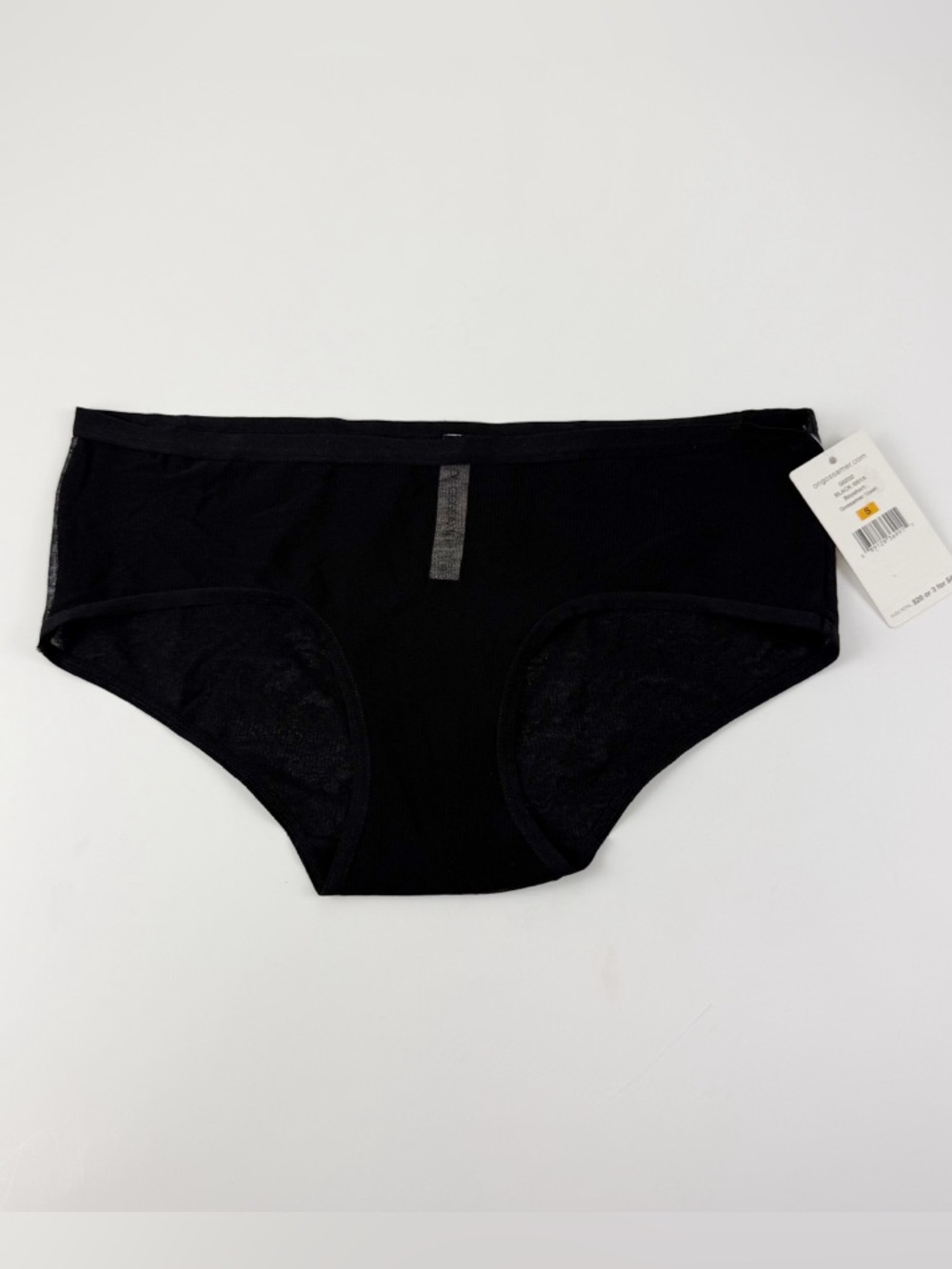 On Gossamer Boyshort Panties Underwear Black Womens Small Mesh NWT